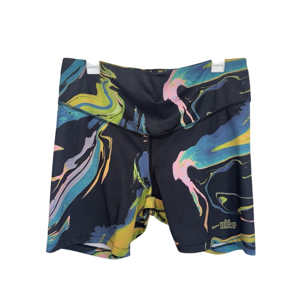Nike Women’s One Aurora Marbled Biker Shorts 1X Tight Fit 7” Swoosh Dopamine